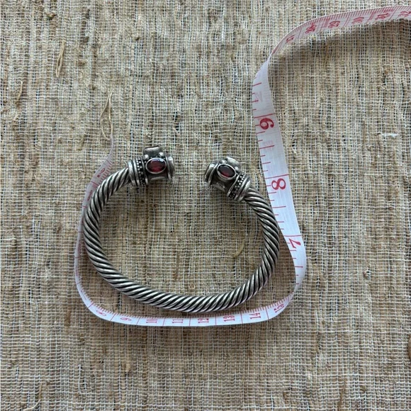 Garnet and Citrine Sterling Silver Cuff Bracelet - Picture 7 of 9